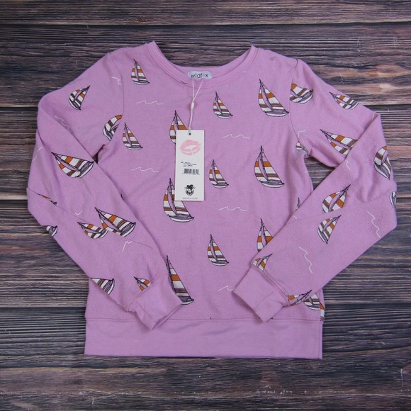 Wildfox Kids Other - Wildfox Kids NEW Size 7 Pink Sailboat Crewneck Sweater Sweatshirt